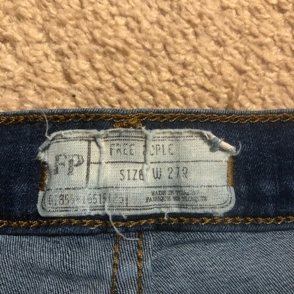 FREE PEOPLE Skinny Knee Hole Jeans Medium Wash 27 - Picture 8 of 9